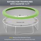 14FT Trampoline Spring Cover, Safety Trampoline Pad Replacement, Waterproof and Tear Resistant, All Weather Trampoline Accessories, Green