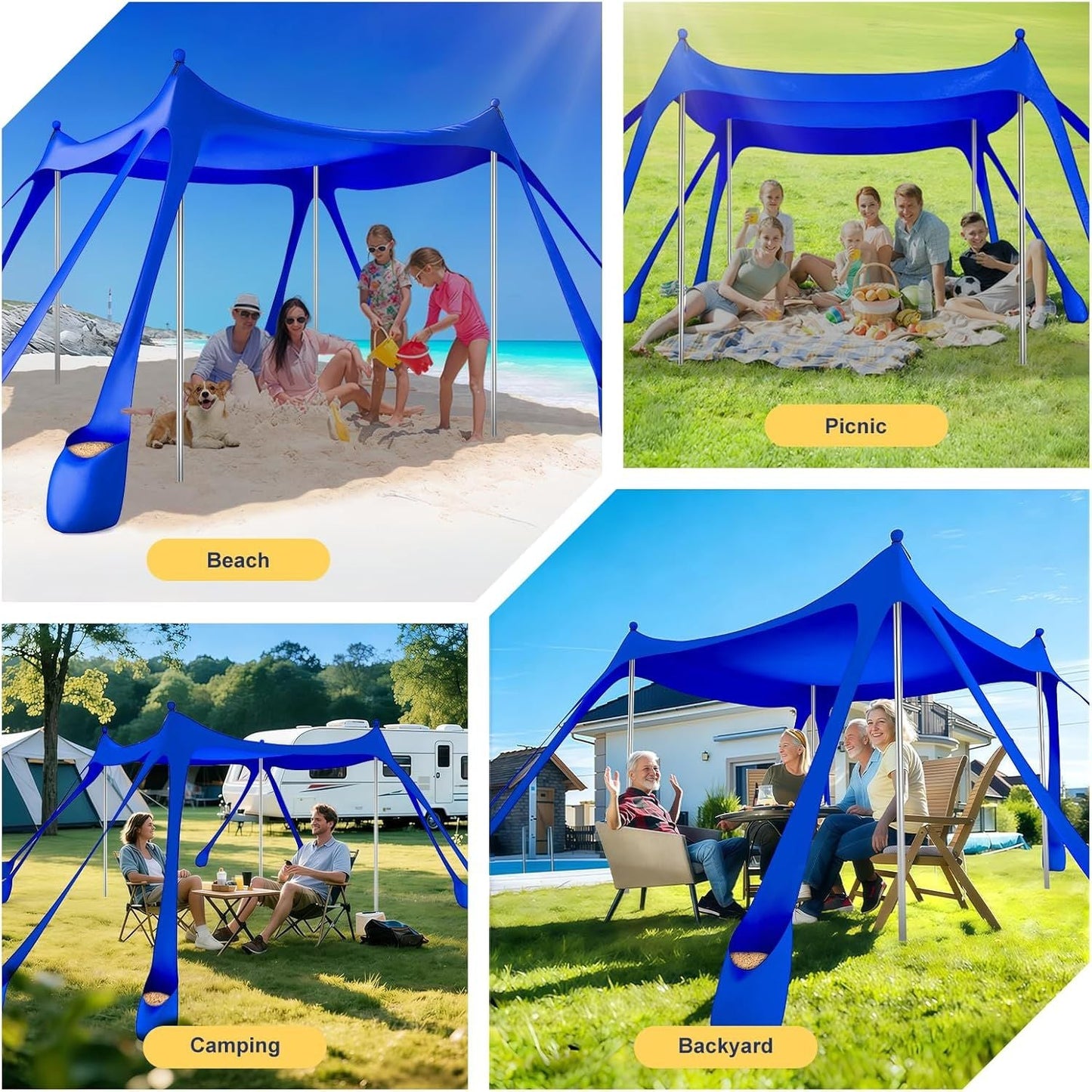 Let's go to the Beach - Portable Beach Tent Sun Shelter UPF 50+, Perfect 10x10 FT Pop-Up Canopy for Outdoor Fun