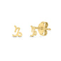 14k Yellow Gold Capricorn Stud Earrings