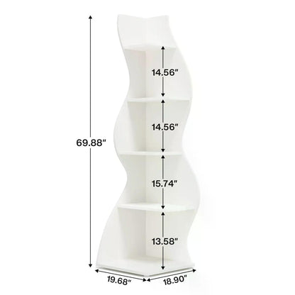 Modern Wall Corner Bookshelf Bookcase