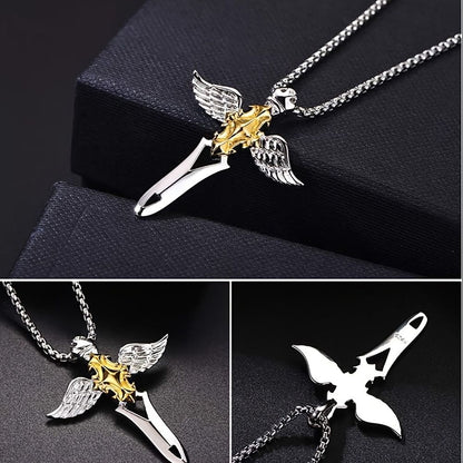 1pcs men's vintage necklace, angel necklace, 925 silver