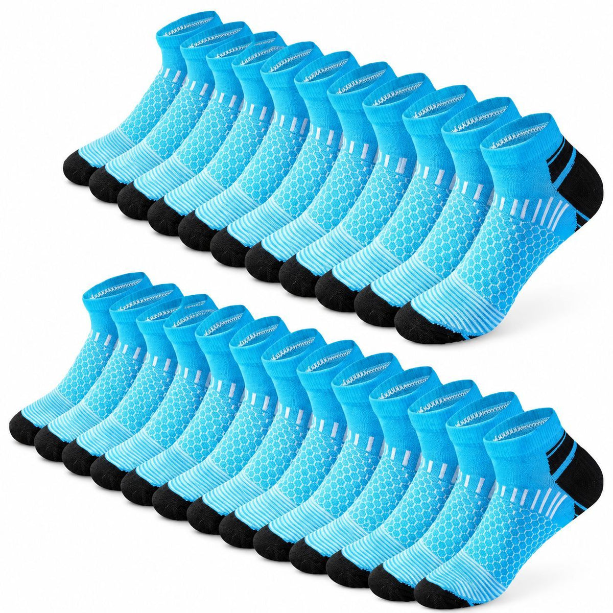 20 Pairs Athletic Socks, Breathable & Comfortable One Size Fits Most Ankle Socks, Short Crew Socks for Men and Women, Unisex