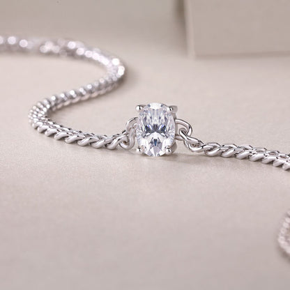 Breakthrough - A fashionable jewelry bracelet set with Moissanite S925 sterling silver and platinum-plated diamonds, a luxurious silver accessory