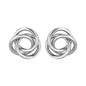 Polished Open Love Knot Earrings in Sterling Silver