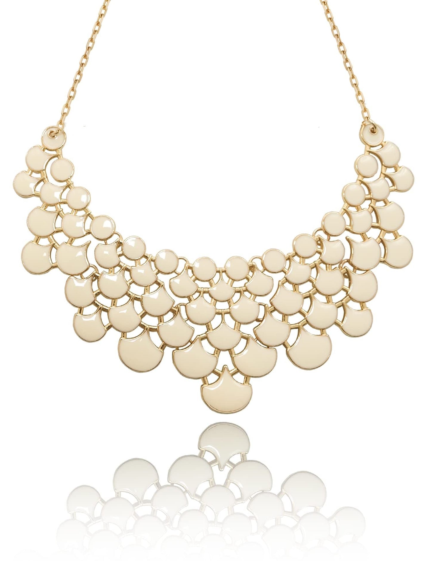 Jane Stone Fashion Statement Collar Necklace Vintage Openwork Bib Costume Jewelry