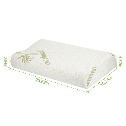 Bamboo Memory Foam Sleep Pillow Contoured Cervical Orthopedic Pillow Neck Support Breath Pillow