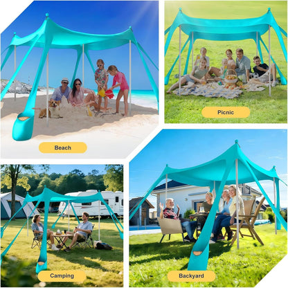 Let's go to the Beach - Portable Beach Tent Sun Shelter UPF 50+, Perfect 10x10 FT Pop-Up Canopy for Outdoor Fun