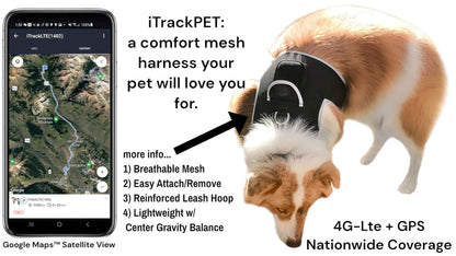 Waterproof GPS Tracker Dog Cat Rechargeable Locator with Battery Alert Size:L