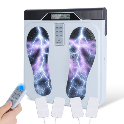 1Pc Rechargeable EMS Foot Massager for Neuropathy TENS Stimulator With 10Modes 50Intensities Remote Control For Muscle Relaxation Cramps Circulation Gift For Dad Mom