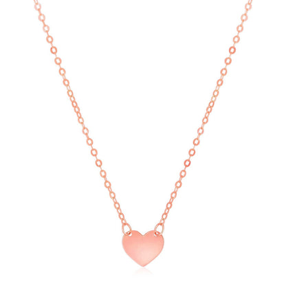 14k Rose Gold Polished Mini Heart Necklace