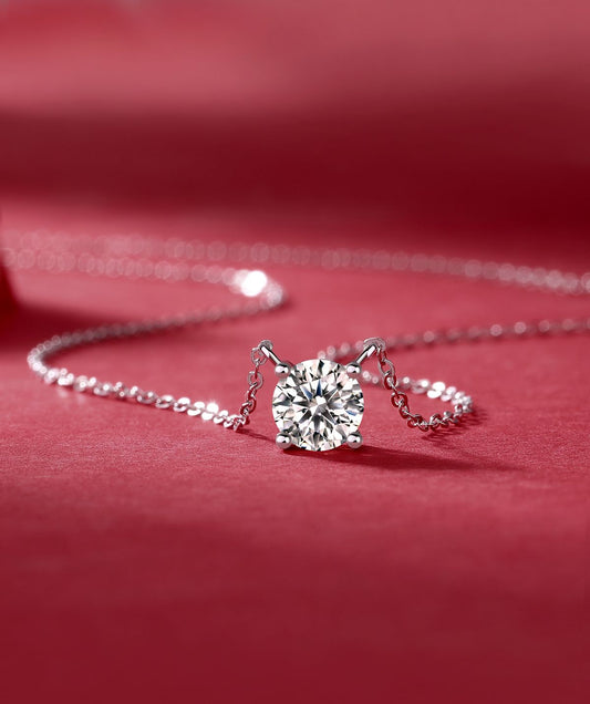 My Heart Will Last Forever - A fashionable and trendy jewelry necklace pendant set with 1-carat and 2-carat Moissanite S925 sterling silver
