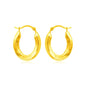 14k Yellow Gold Polished Oval Hoop Earrings
