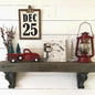 Christmas Decor Red Truck Christmas Wooden Box Signs Buffalo Plaid Christmas Decorations Christmas Decor for Home Office Bedroom Fireplace Car Tiered Tray Decor Christmas Gifts for Women 5x5