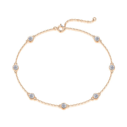 Dynamic Bubble - A fashionable jewelry bracelet and bangle set with Moissanite S925 sterling silver and Platinum-plated diamond