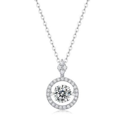 Touch - 1-carat Moissan diamond S925 sterling silver jewelry, fashionable and trendy jewelry, affordable diamond necklace pendant