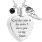Heart-shaped Wing Urn Funeral Cremation Jewelry Necklace Pendant