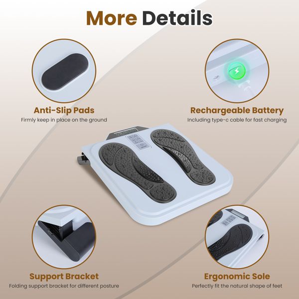 TENS & EMS Foot Massager with 10 Modes & 50 Intensity Levels - Electric Foot Stimulator for Neuropathy, Plantar Fasciitis & Pain Relief - 4 Electrode Pads for Full Body - Cordless with Remote Control
