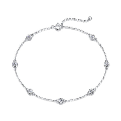Dynamic Bubble - A fashionable jewelry bracelet and bangle set with Moissanite S925 sterling silver and Platinum-plated diamond