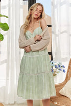 ADORA Gingham Detail Washed Dress