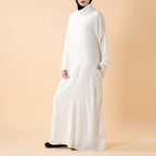 Everyday Crepe Turtleneck Abaya – Relaxed Fit for All Seasons (MA384)