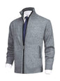 Men's Plus Size Zip Up Ribbed Hem Cardigan