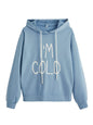 SweatyRocks Womens Hoodies Long Sleeve Pullover Drawstring Sweatshirt Hoodies with Pocket Dusty Blue Letter XXL