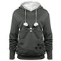 Womens Pet Hoodies Pullover Sweatshirt Oversized Cat Hoodies Pet Holder Cat Dog Pouch Carriers (Dark GreyX-Large)
