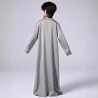 MKB006 Boys Satin Round Neck Simple Thobe