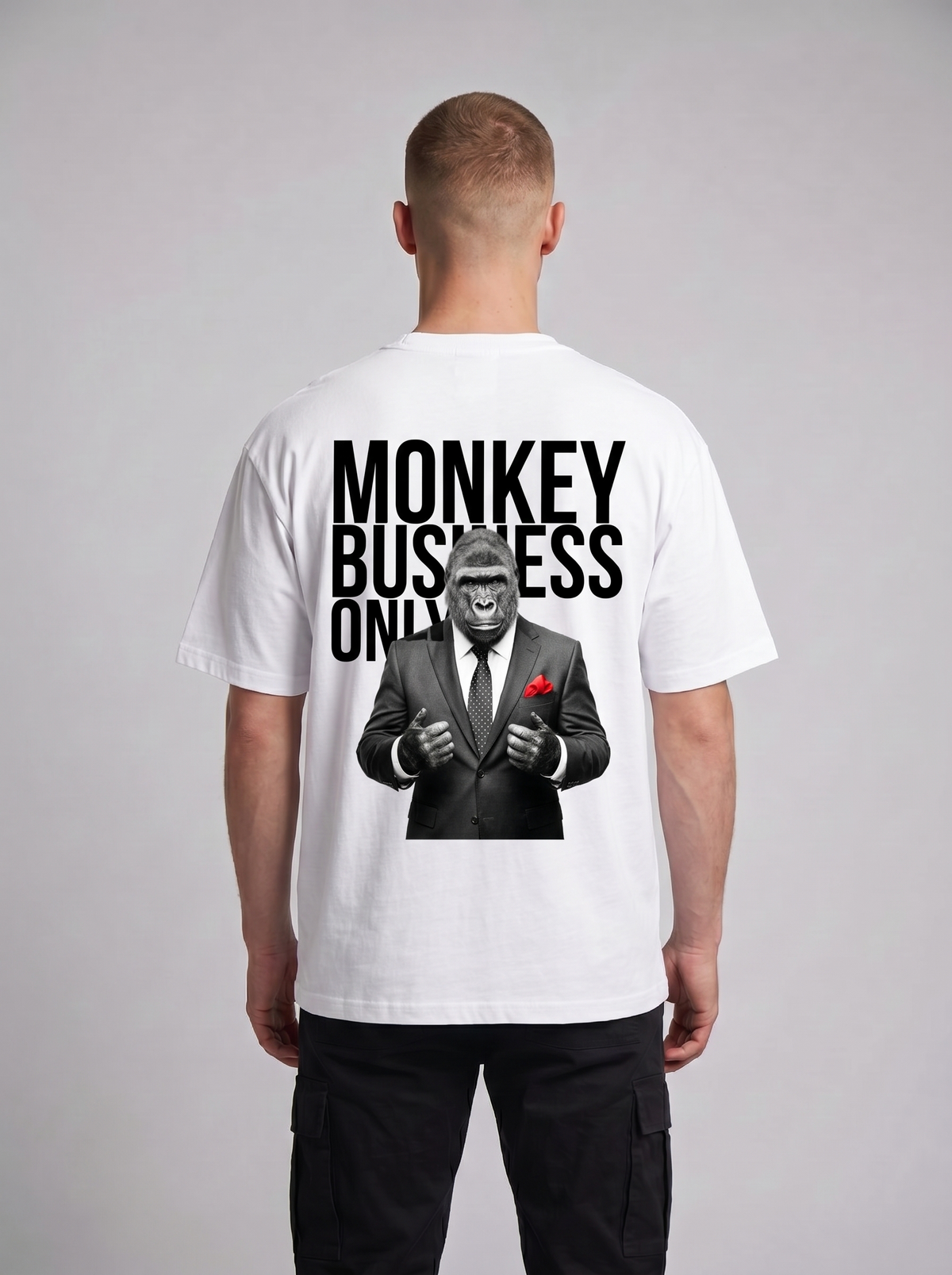 'Monkey Business Only' Oversized Graphic Tee