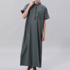Muslim Boys Embroidered Thobe with Pockets (MKB013)