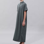 Muslim Boys Embroidered Thobe with Pockets (MKB013)