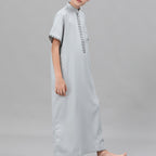 Muslim Boys Embroidered Thobe with Pockets (MKB013)