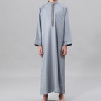 Muslim Boys Embroidered Thobe with Pockets (MKB013)