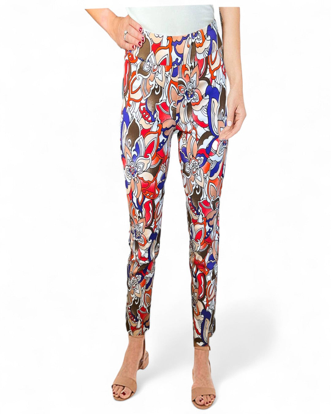 Krazy Larry P507 Pull on Pant - Orange Tropical